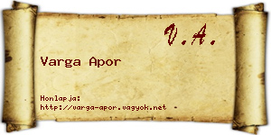 Varga Apor névjegykártya